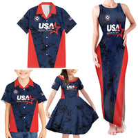 Custom USA Soccer Team Family Matching Tank Maxi Dress and Hawaiian Shirt Born To Win