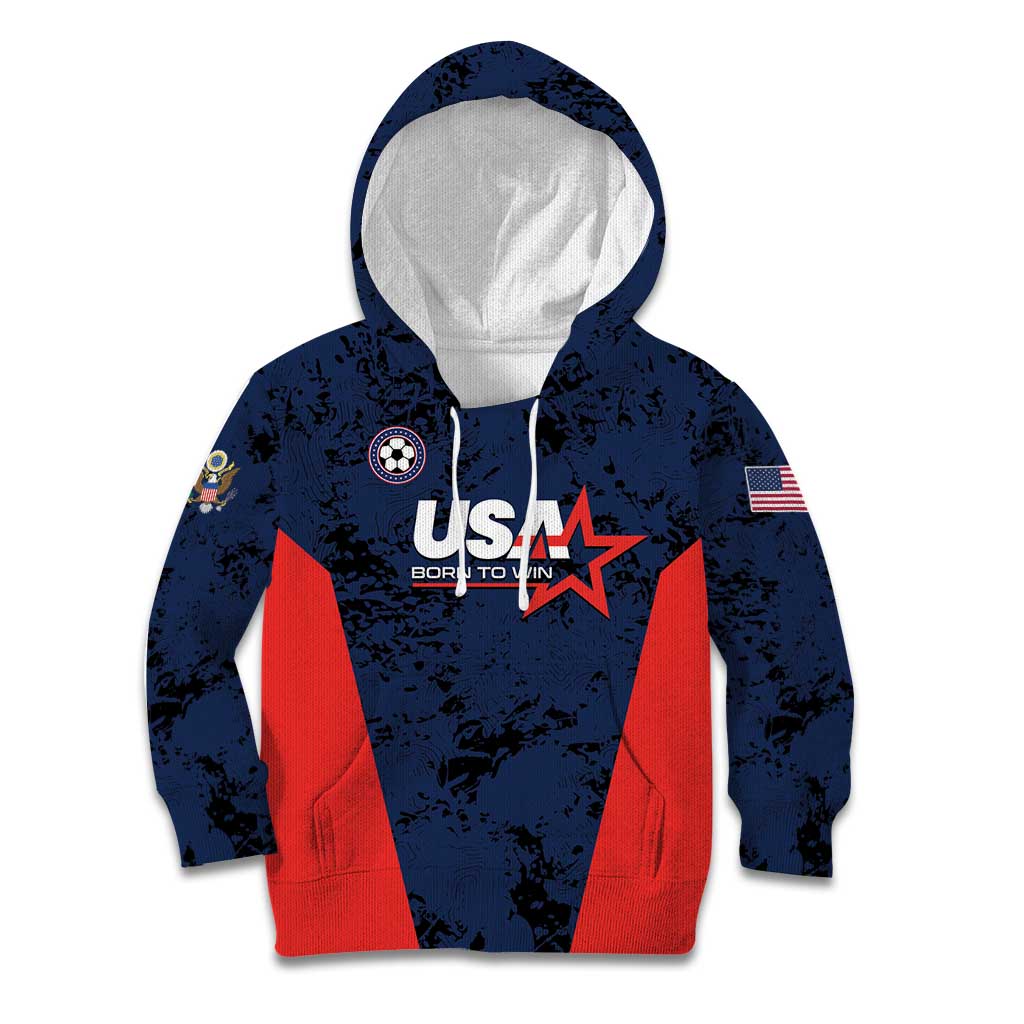 Custom USA Soccer Team Kid Hoodie Born To Win