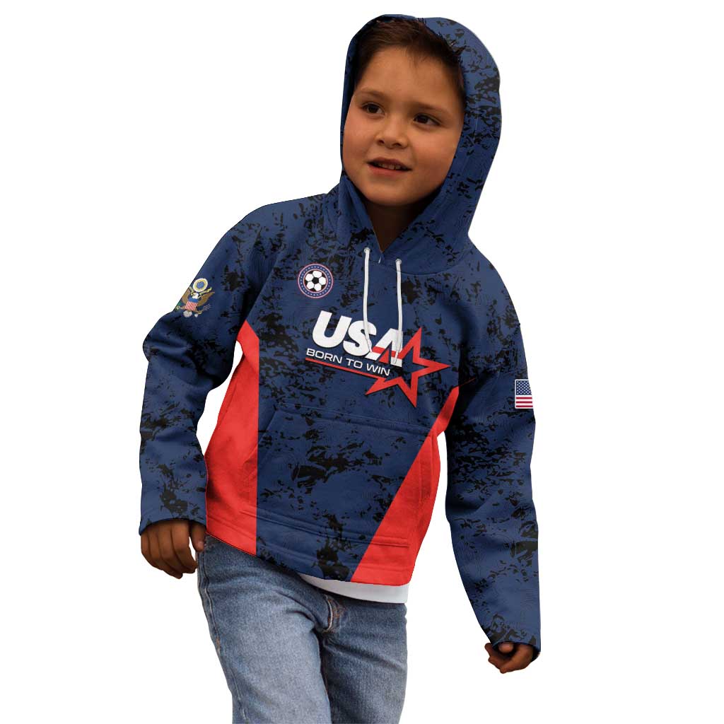 Custom USA Soccer Team Kid Hoodie Born To Win