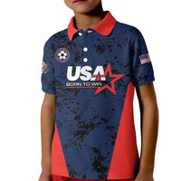 Custom USA Soccer Team Kid Polo Shirt Born To Win