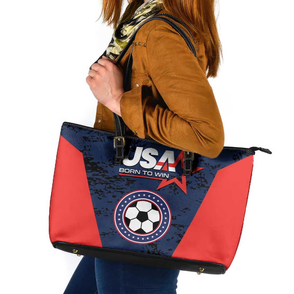 USA Soccer Team Leather Tote Bag Born To Win