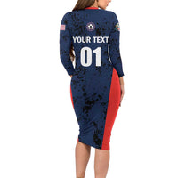 Custom USA Soccer Team Long Sleeve Bodycon Dress Born To Win