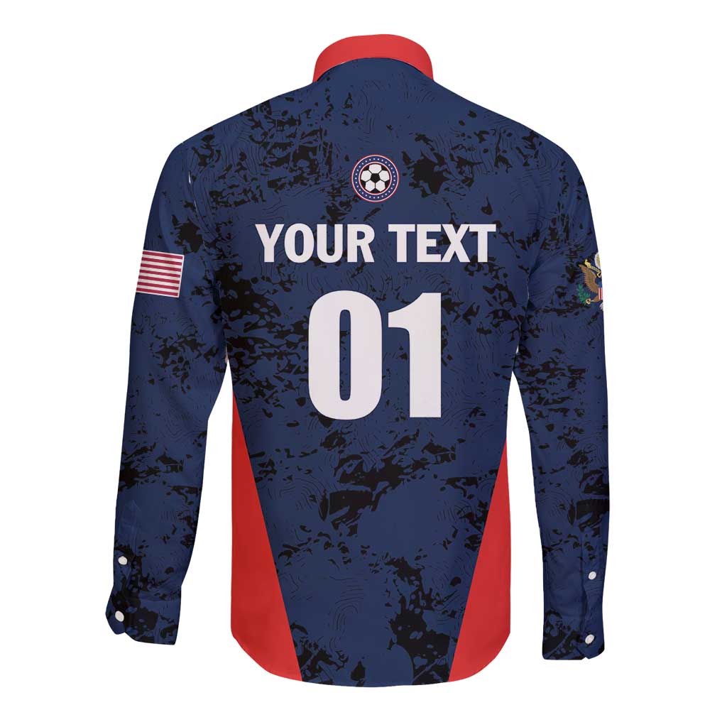 Custom USA Soccer Team Long Sleeve Button Shirt Born To Win