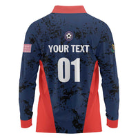 Custom USA Soccer Team Long Sleeve Polo Shirt Born To Win