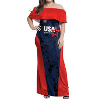 Custom USA Soccer Team Off Shoulder Maxi Dress Born To Win