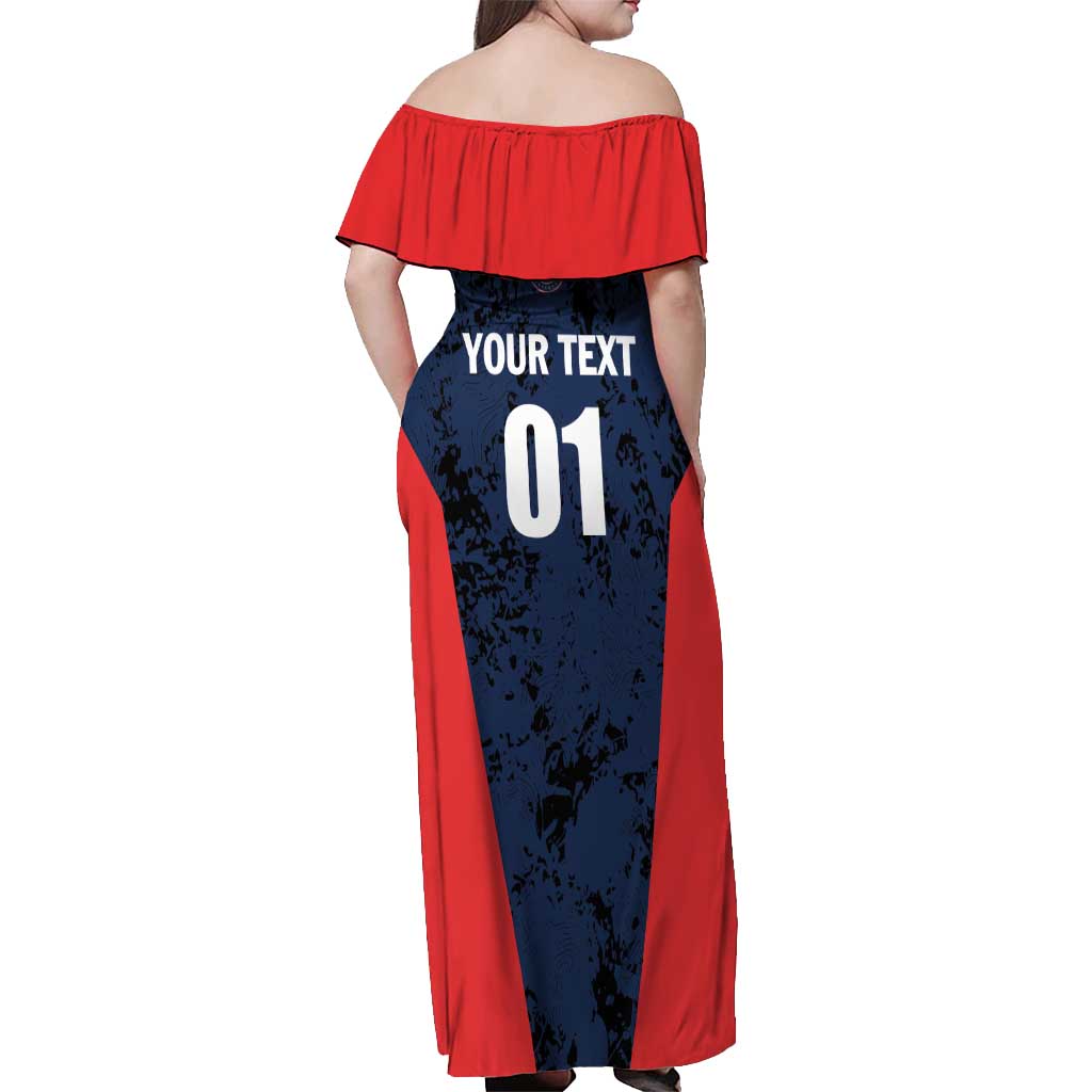 Custom USA Soccer Team Off Shoulder Maxi Dress Born To Win