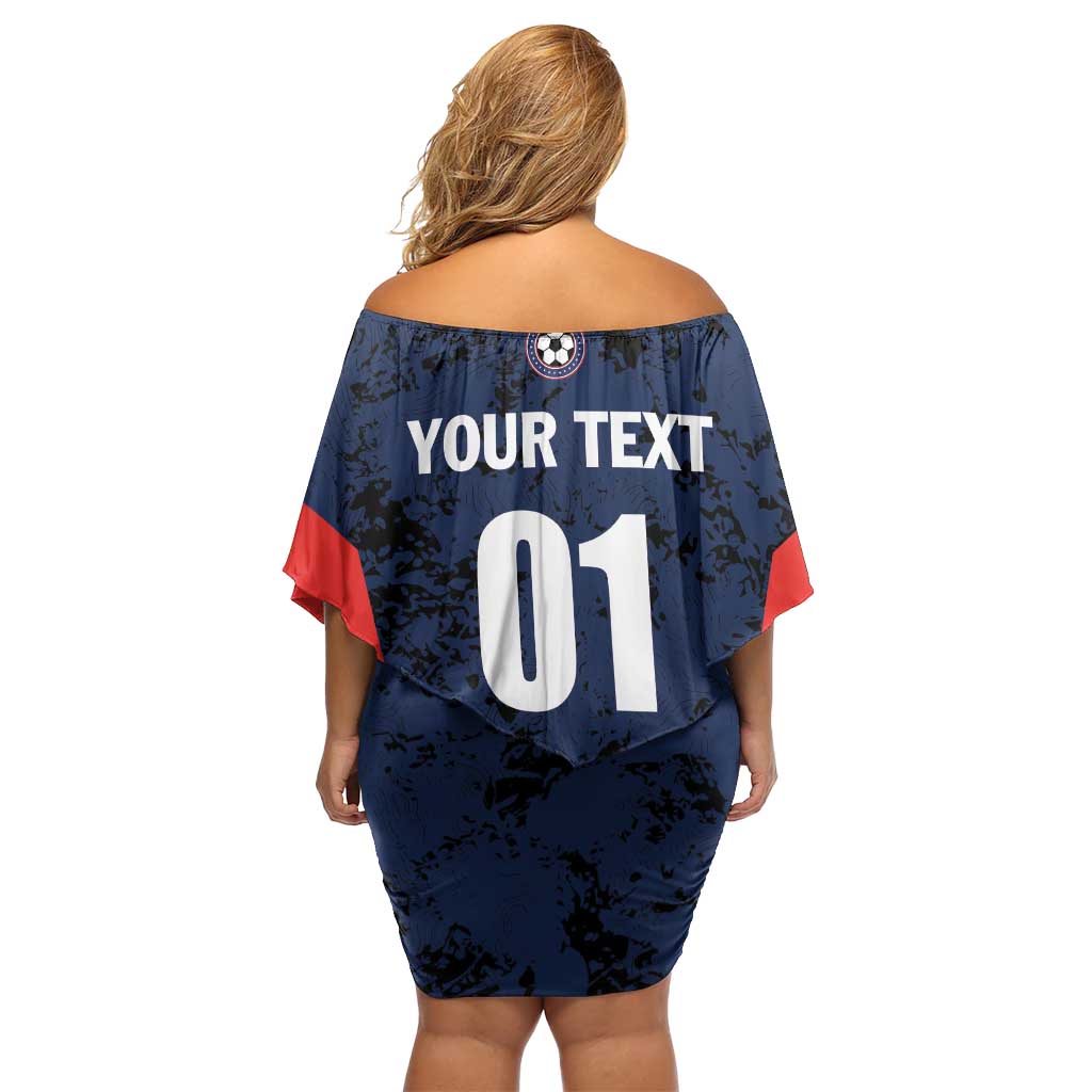 Custom USA Soccer Team Off Shoulder Short Dress Born To Win
