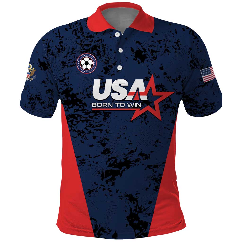 Custom USA Soccer Team Polo Shirt Born To Win