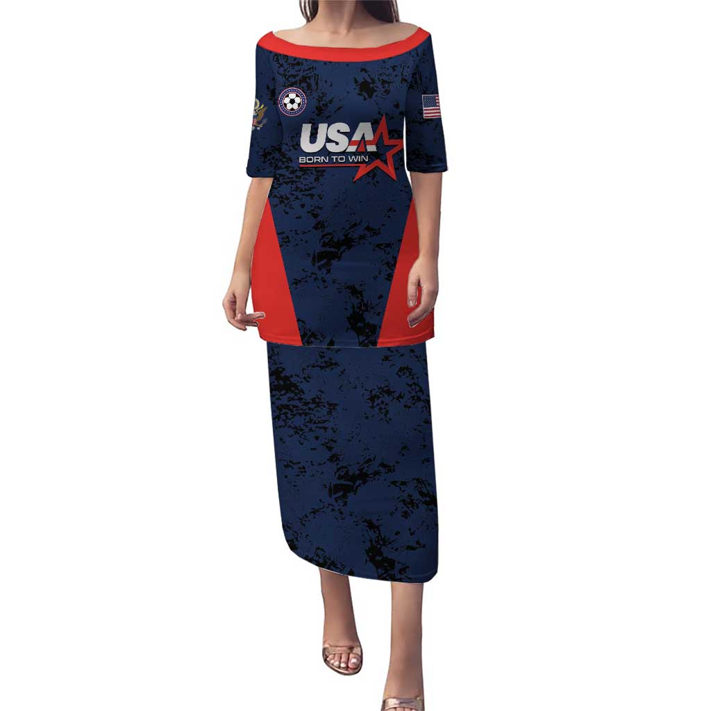 Custom USA Soccer Team Puletasi Born To Win
