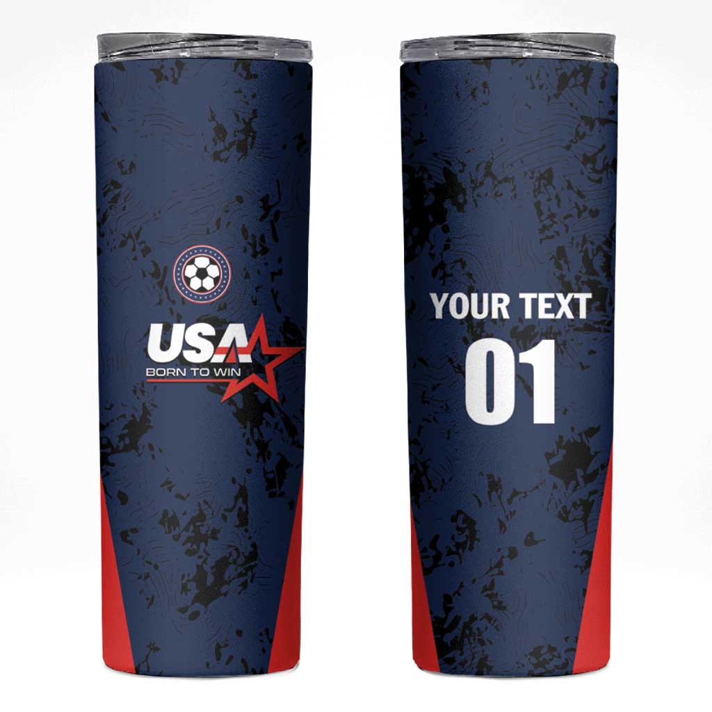 Custom USA Soccer Team Skinny Tumbler Born To Win