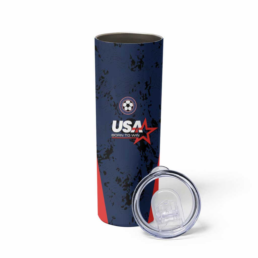 Custom USA Soccer Team Skinny Tumbler Born To Win