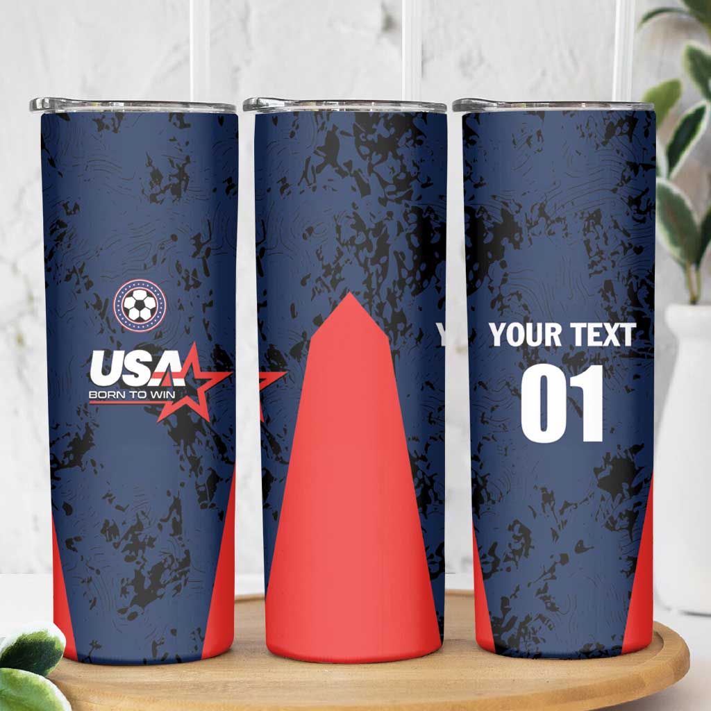 Custom USA Soccer Team Skinny Tumbler Born To Win