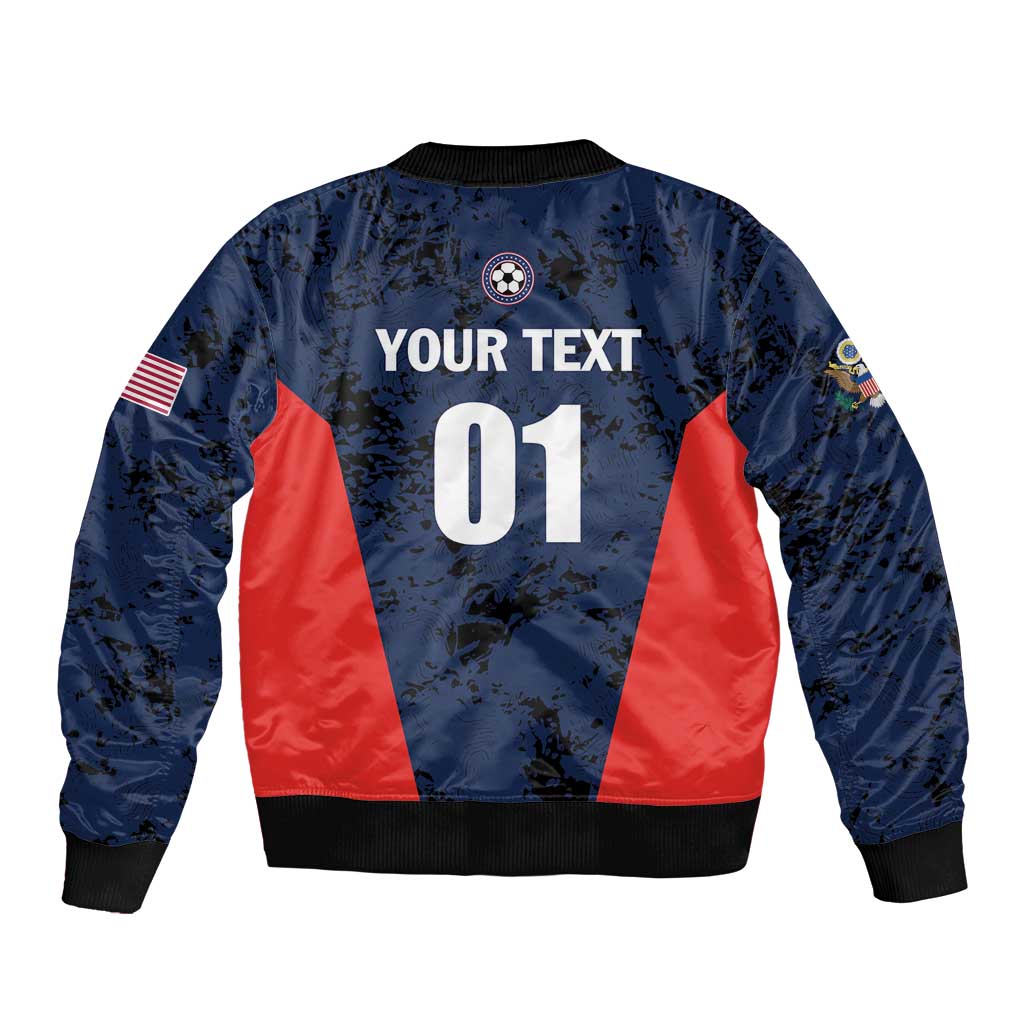 Custom USA Soccer Team Sleeve Zip Bomber Jacket Born To Win