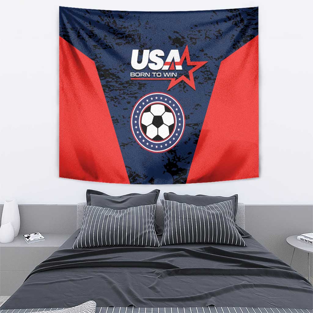 USA Soccer Team Tapestry Born To Win