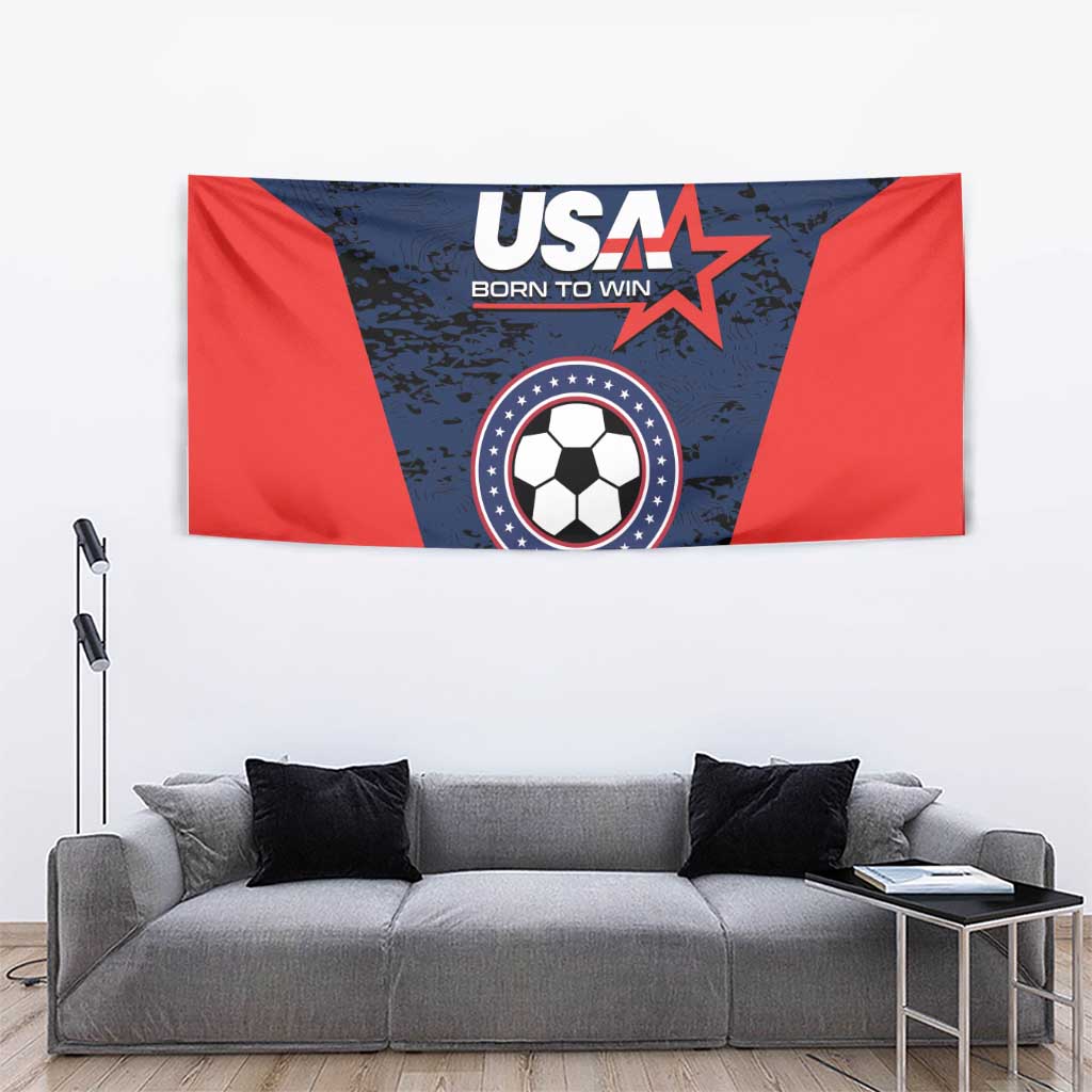 USA Soccer Team Tapestry Born To Win