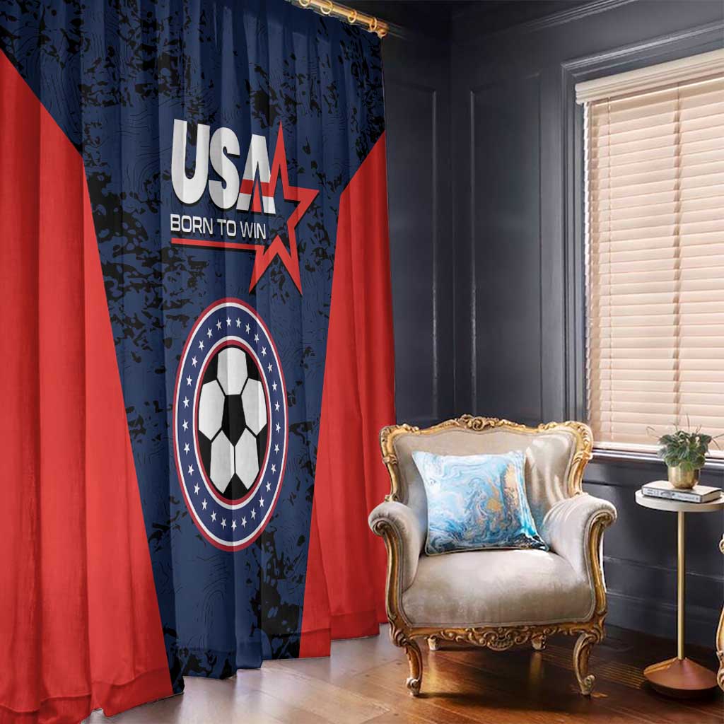 USA Soccer Team Window Curtain Born To Win