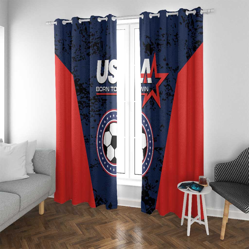 USA Soccer Team Window Curtain Born To Win
