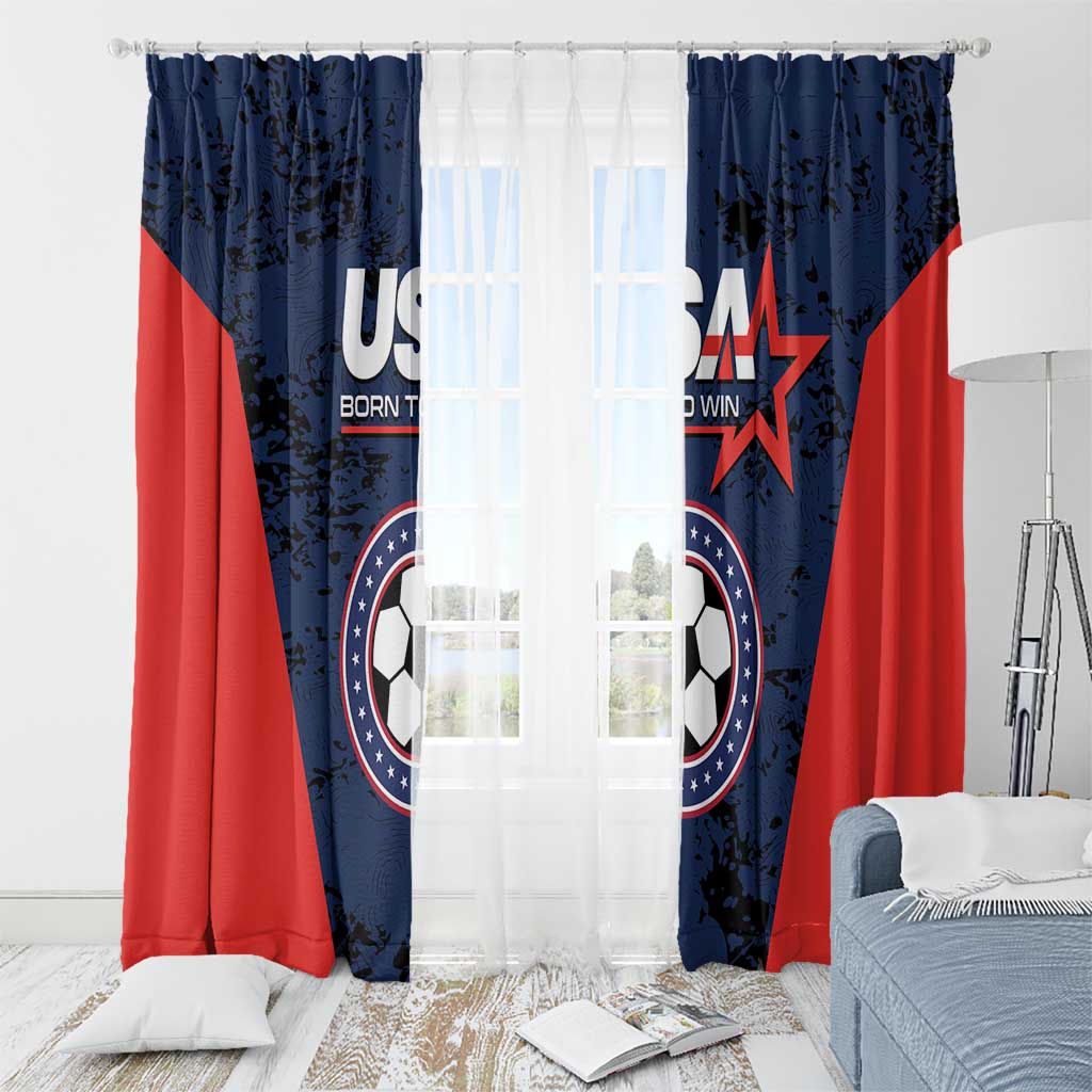 USA Soccer Team Window Curtain Born To Win