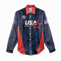 Custom USA Soccer Team Women Casual Shirt Born To Win