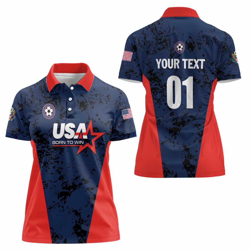 Custom USA Soccer Team Women Polo Shirt Born To Win