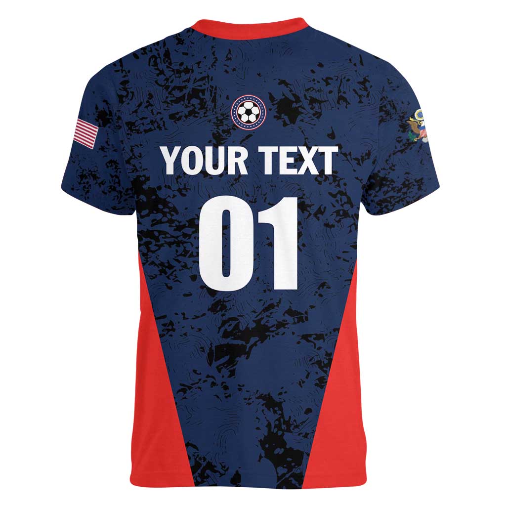 Custom USA Soccer Team Women V-Neck T-Shirt Born To Win