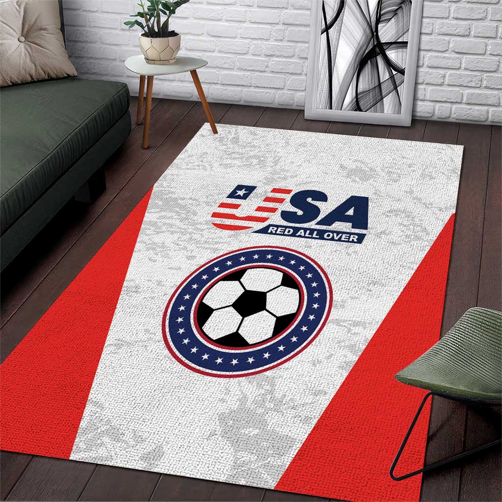 USA Soccer Team Area Rug Red All Over