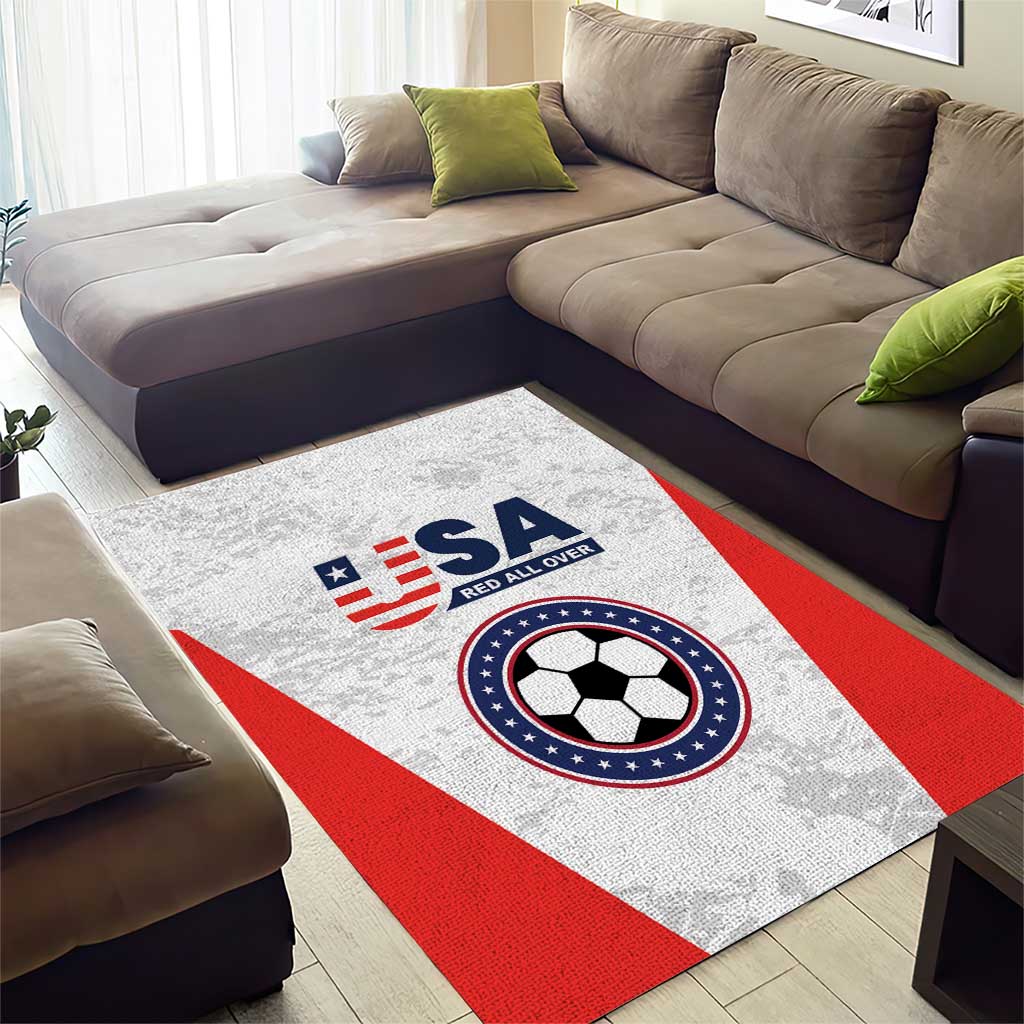 USA Soccer Team Area Rug Red All Over
