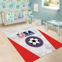 USA Soccer Team Area Rug Red All Over