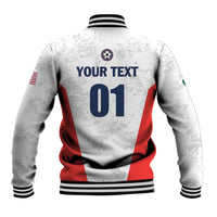Custom USA Soccer Team Baseball Jacket Red All Over