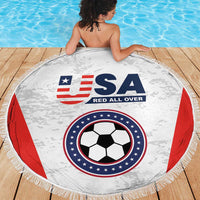 USA Soccer Team Beach Blanket Red All Over