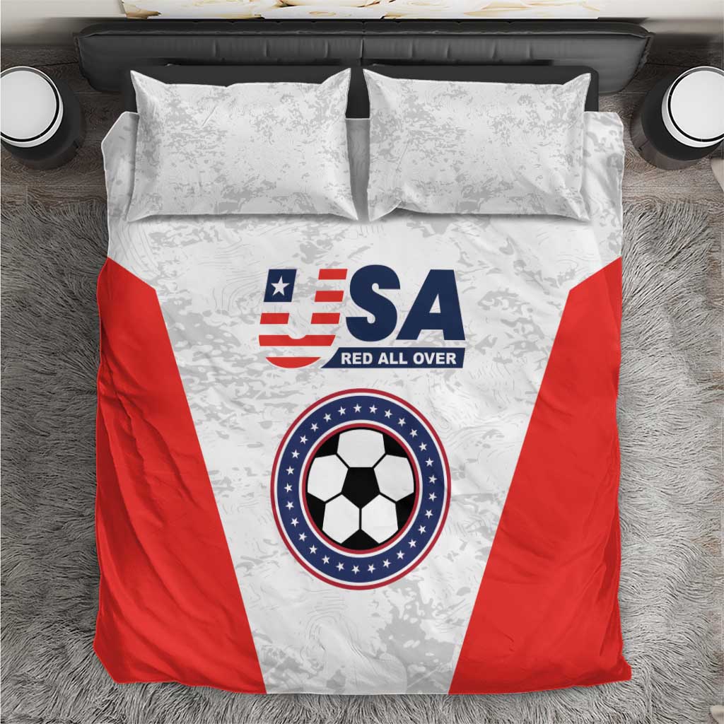 USA Soccer Team Bedding Set Red All Over