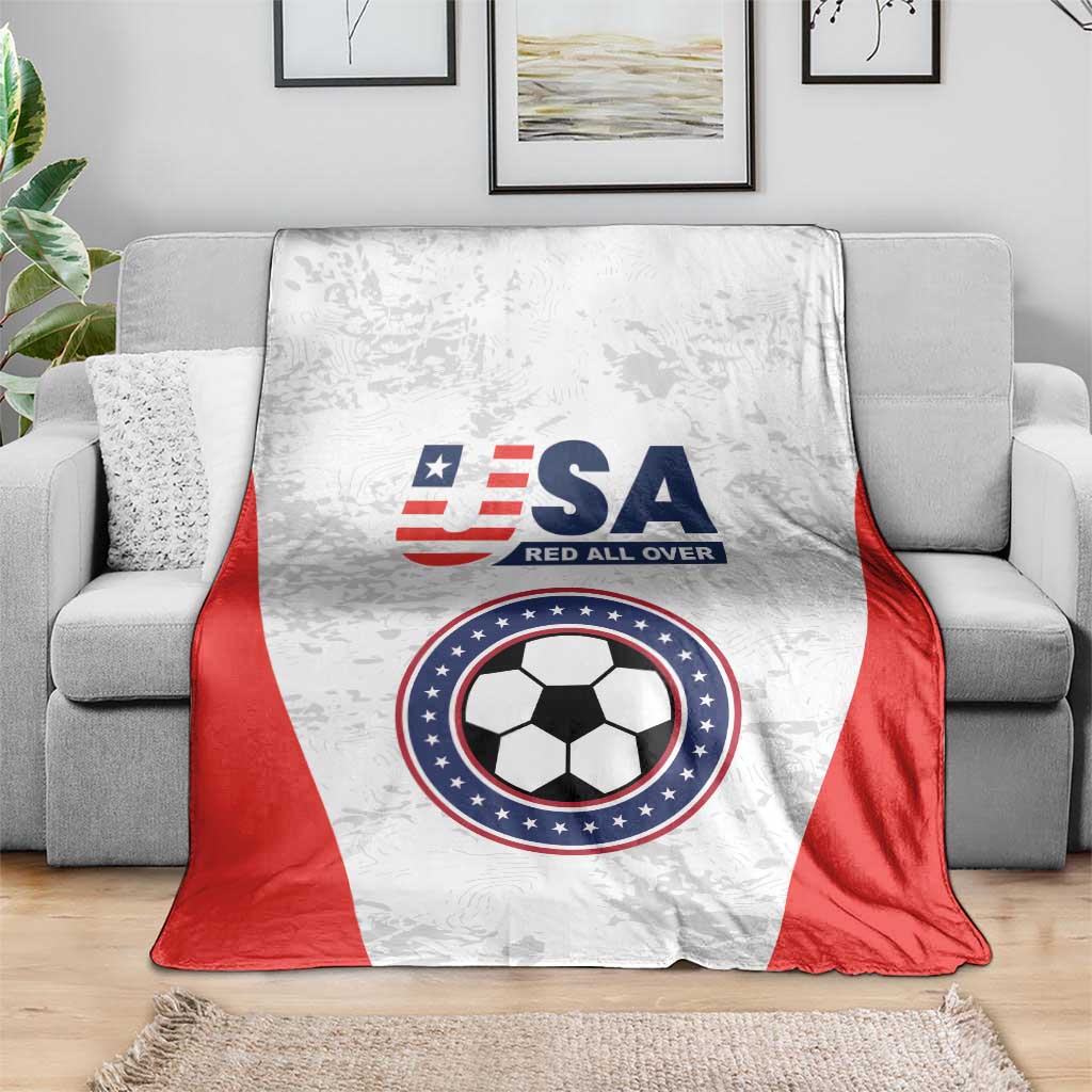 USA Soccer Team Blanket Red All Over