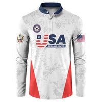 Custom USA Soccer Team Button Sweatshirt Red All Over