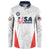 Custom USA Soccer Team Button Sweatshirt Red All Over
