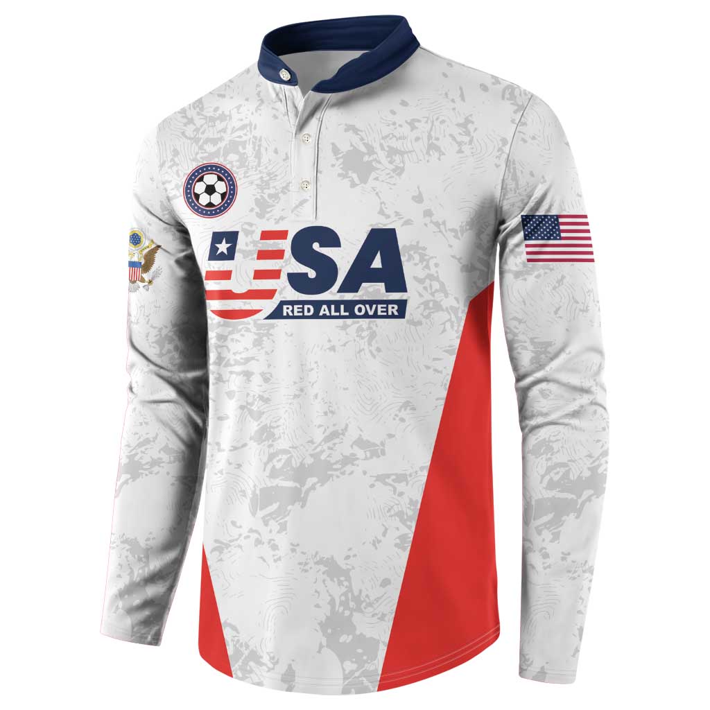 Custom USA Soccer Team Button Sweatshirt Red All Over
