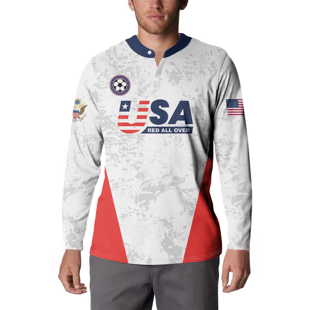 Custom USA Soccer Team Button Sweatshirt Red All Over