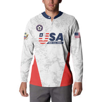 Custom USA Soccer Team Button Sweatshirt Red All Over