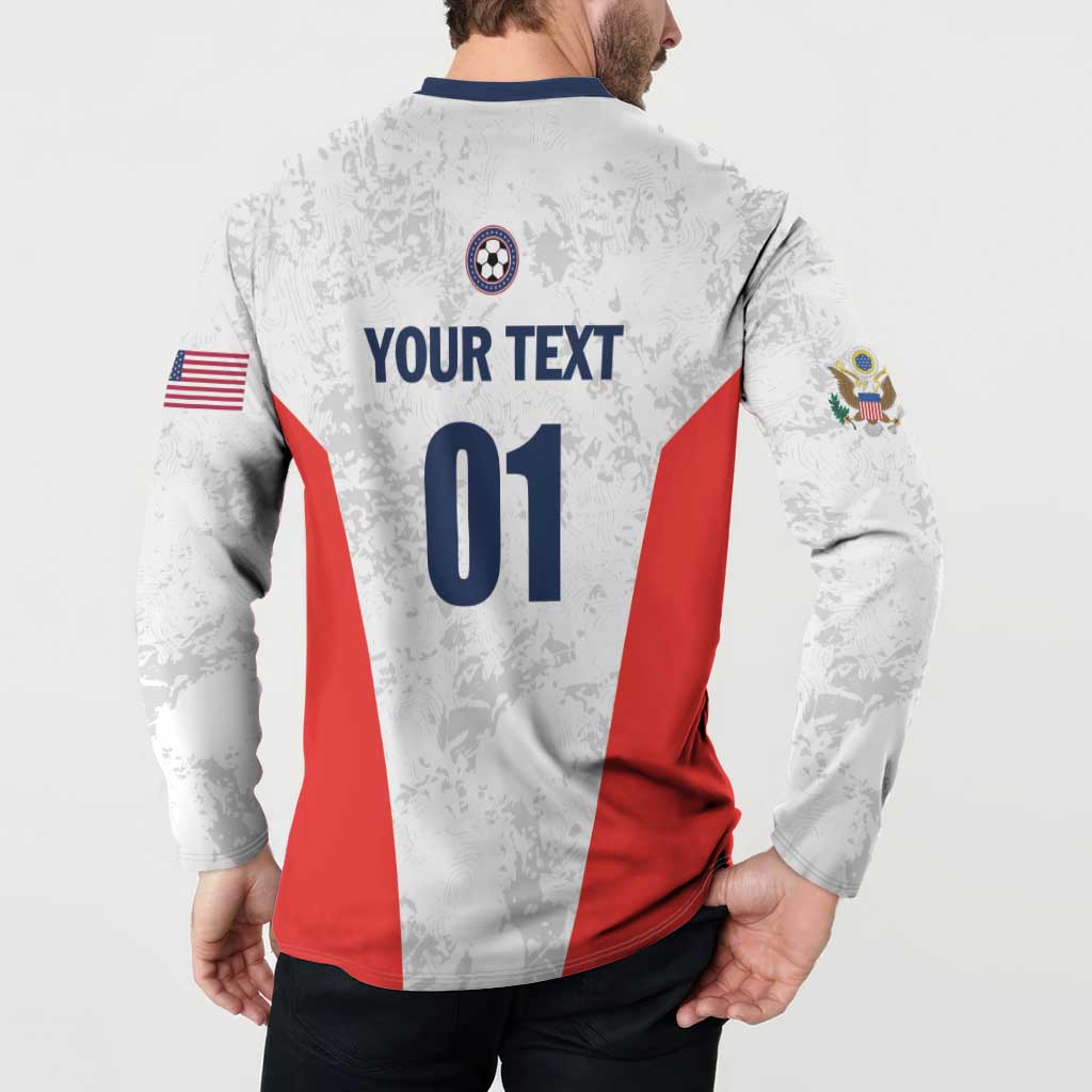 Custom USA Soccer Team Button Sweatshirt Red All Over