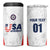 Custom USA Soccer Team 4 in 1 Can Cooler Tumbler Red All Over