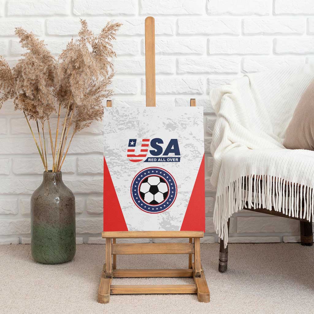 USA Soccer Team Canvas Wall Art Red All Over