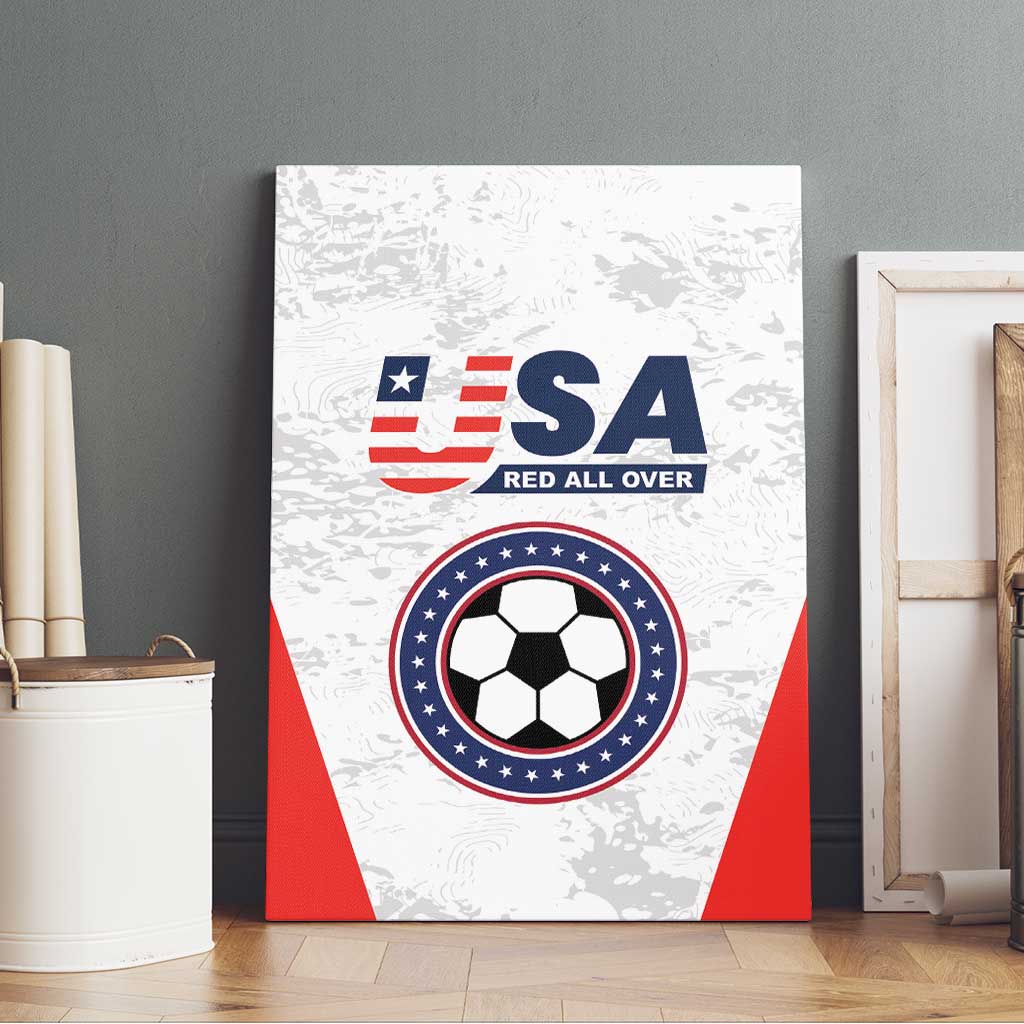 USA Soccer Team Canvas Wall Art Red All Over
