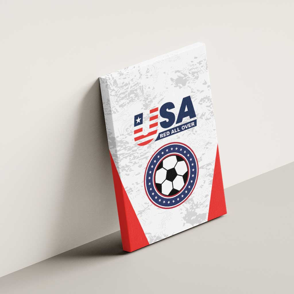 USA Soccer Team Canvas Wall Art Red All Over