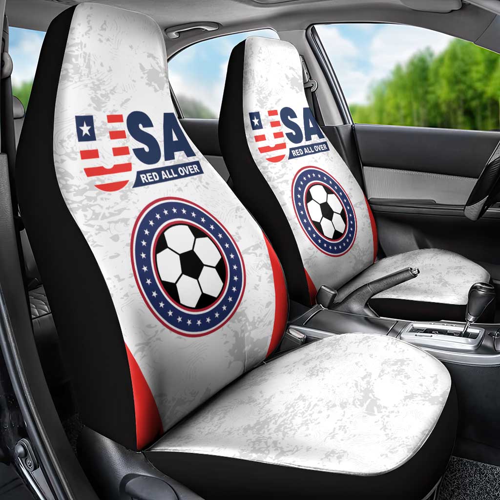 USA Soccer Team Car Seat Cover Red All Over