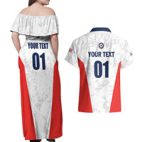 Custom USA Soccer Team Couples Matching Off Shoulder Maxi Dress and Hawaiian Shirt Red All Over