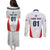 Custom USA Soccer Team Couples Matching Puletasi and Long Sleeve Button Shirt Red All Over