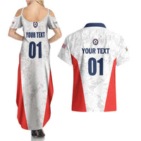 Custom USA Soccer Team Couples Matching Summer Maxi Dress and Hawaiian Shirt Red All Over