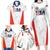Custom USA Soccer Team Family Matching Long Sleeve Bodycon Dress and Hawaiian Shirt Red All Over