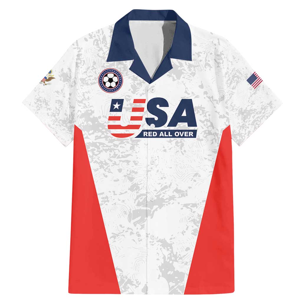 Custom USA Soccer Team Family Matching Mermaid Dress and Hawaiian Shirt Red All Over