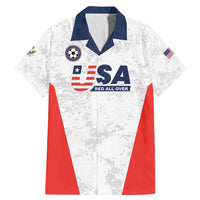 Custom USA Soccer Team Family Matching Mermaid Dress and Hawaiian Shirt Red All Over