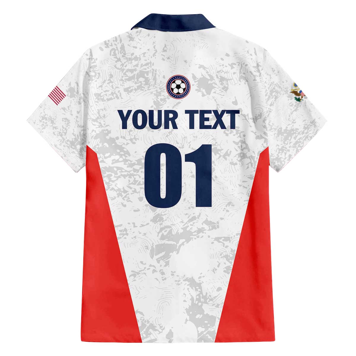 Custom USA Soccer Team Family Matching Off The Shoulder Long Sleeve Dress and Hawaiian Shirt Red All Over